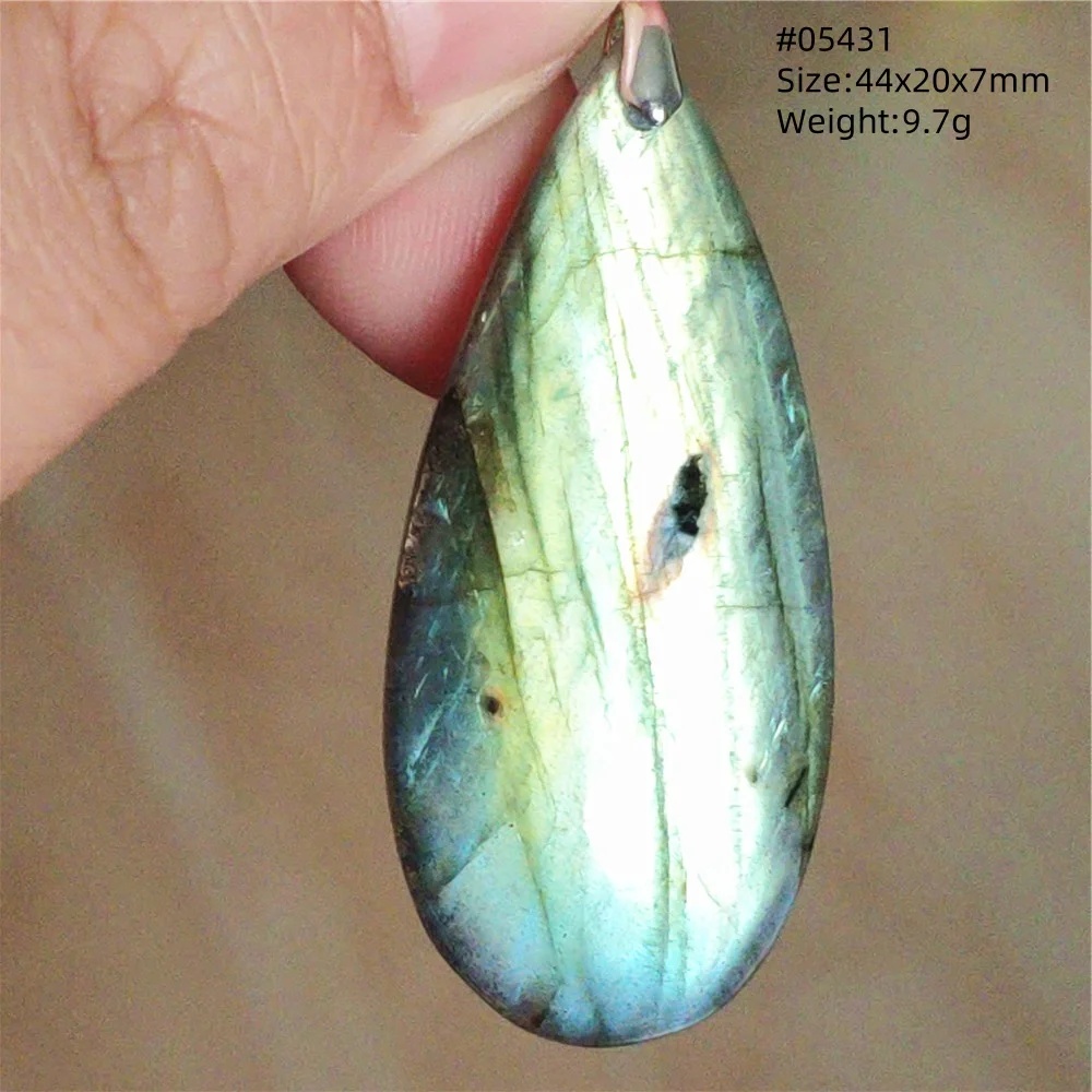 Natural Blue Labradorite Bead Pendant Necklace Women Men Labradorite Fashion Beads Jewelry AAAAA - Image 7