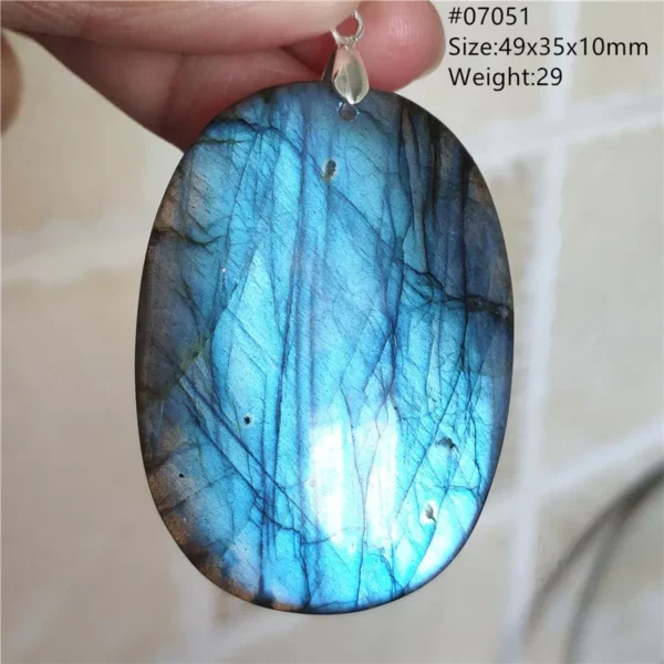 Natural Blue Labradorite Bead Necklace, AAAAA