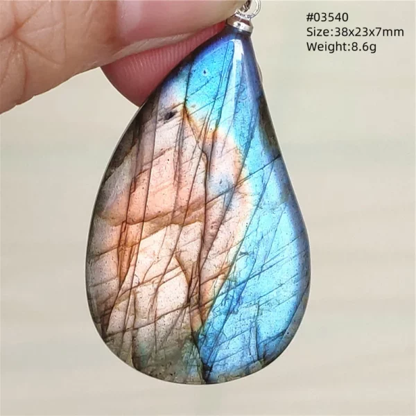 Natural Blue Labradorite Bead Necklace, AAAAA