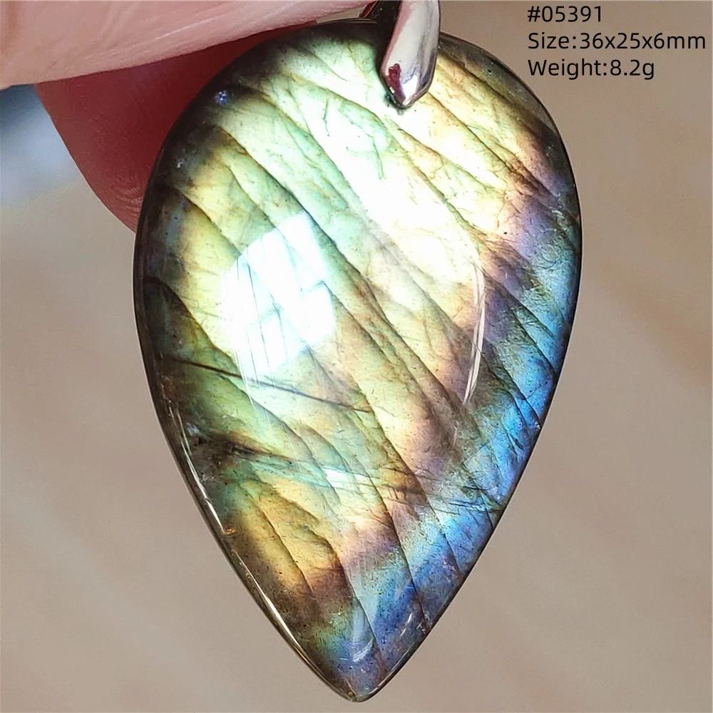 Natural Blue Labradorite Bead Pendant Necklace Women Men Labradorite Fashion Beads Jewelry AAAAA - Image 3