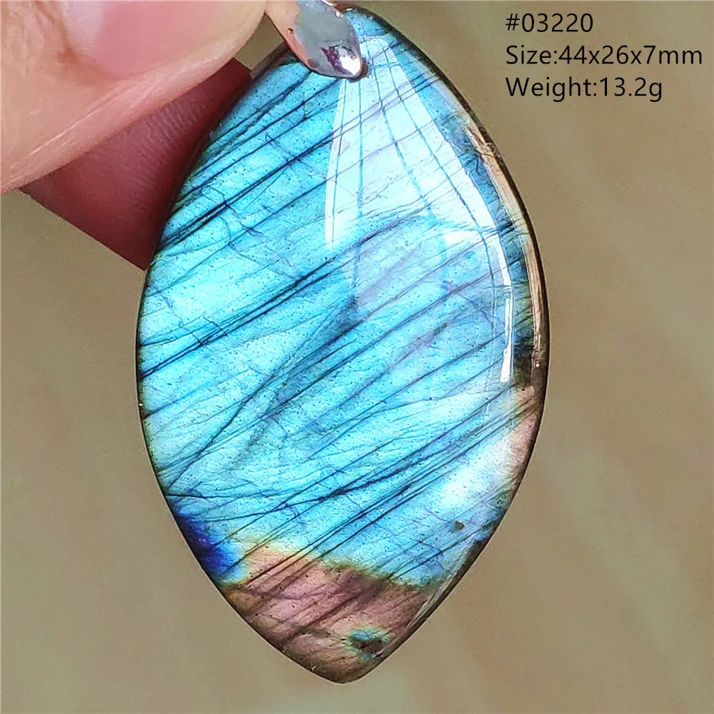 Natural Blue Labradorite Bead Necklace, AAAAA - Image 3