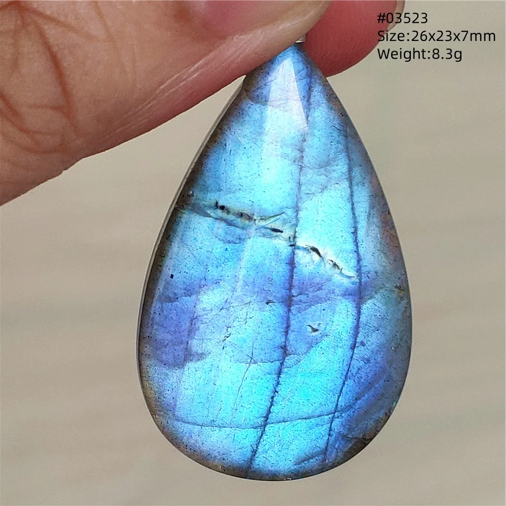 Natural Blue Labradorite Bead Necklace, AAAAA - Image 50