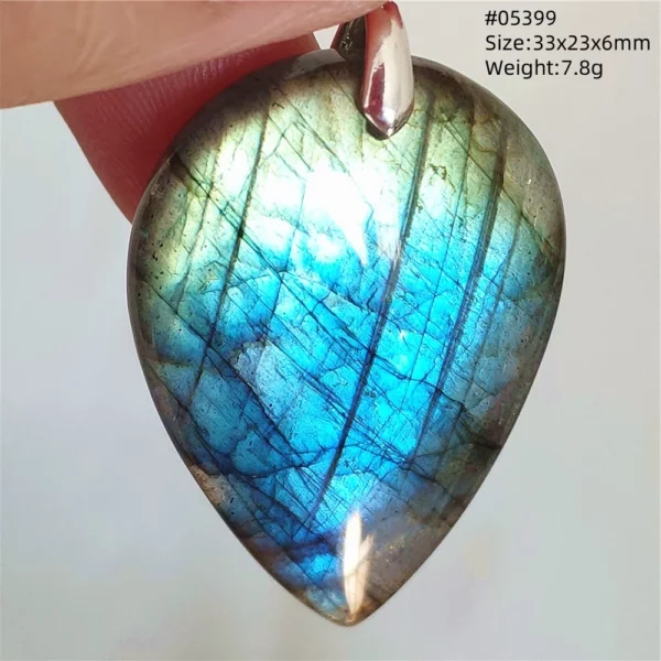 Natural Blue Labradorite Bead Pendant Necklace Women Men Labradorite Fashion Beads Jewelry AAAAA