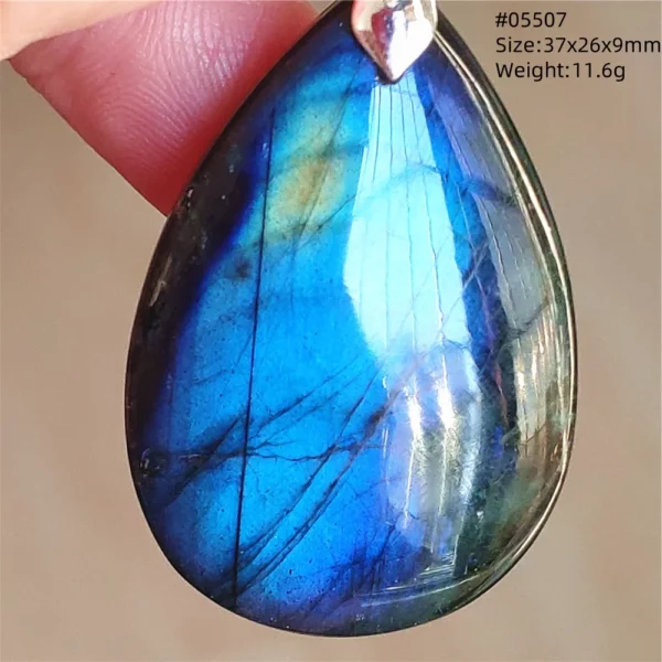 Natural Blue Labradorite Bead Pendant Necklace Women Men Labradorite Fashion Beads Jewelry AAAAA