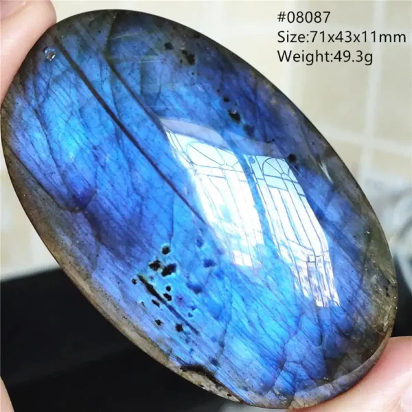 Natural Blue Labradorite Bead Necklace, AAAAA