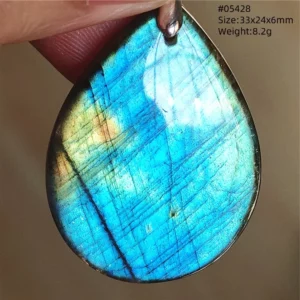 Natural Blue Labradorite Bead Pendant Necklace Women Men Labradorite Fashion Beads Jewelry AAAAA - Image 6
