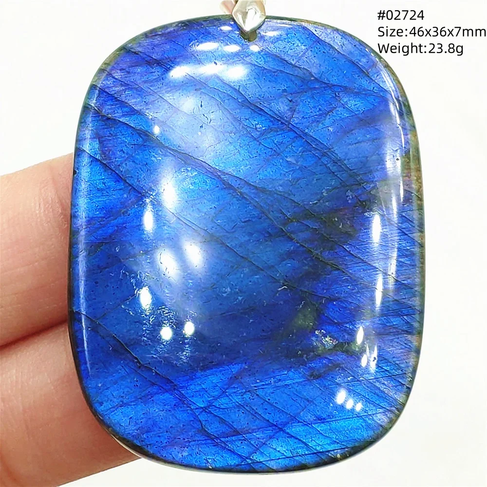 Natural Blue Labradorite Bead Necklace, AAAAA - Image 15