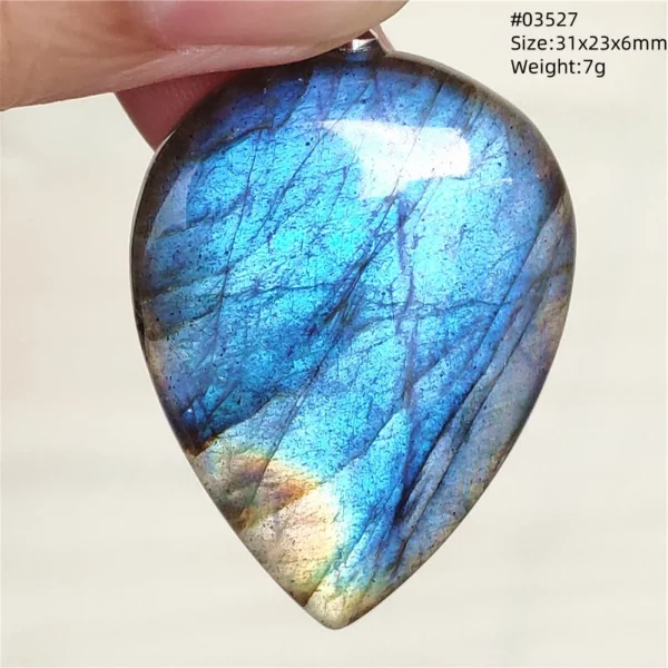 Natural Blue Labradorite Bead Necklace, AAAAA