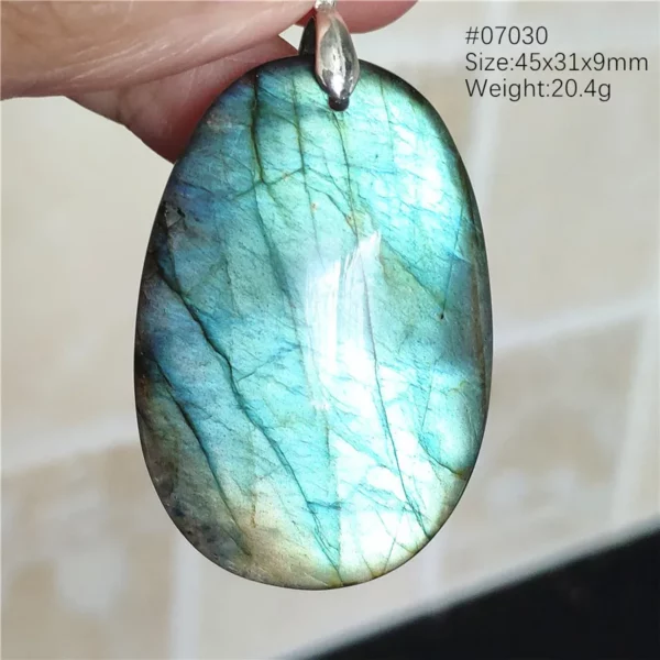Natural Blue Labradorite Bead Necklace, AAAAA