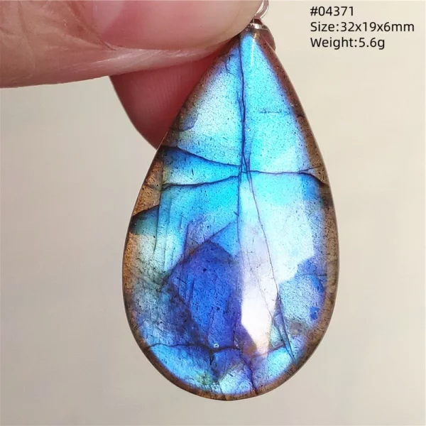Natural Blue Labradorite Bead Pendant Necklace Women Men Labradorite Fashion Beads Jewelry AAAAA