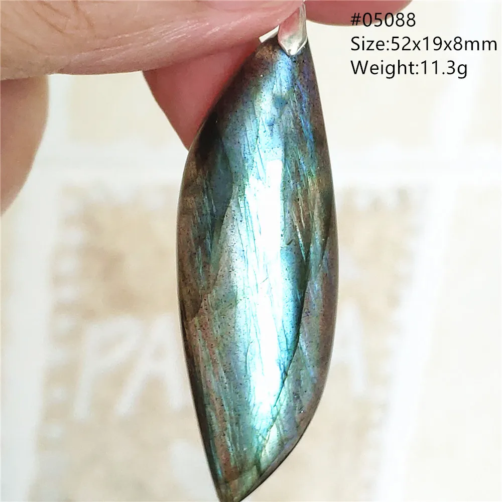Natural Blue Labradorite Bead Necklace, AAAAA - Image 18