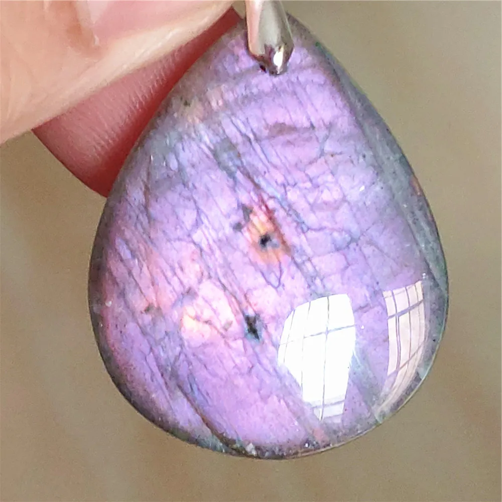 Natural Blue Labradorite Bead Pendant Necklace Women Men Labradorite Fashion Beads Jewelry AAAAA - Image 1