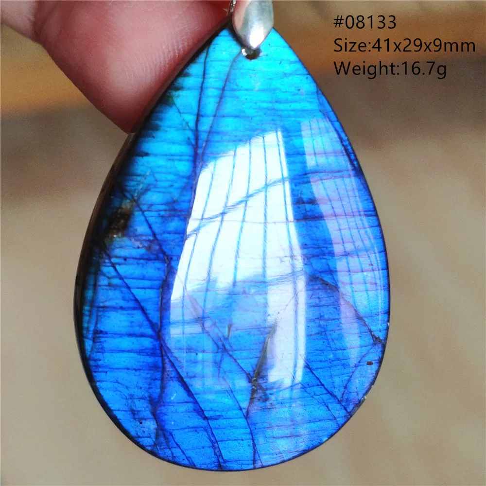 Natural Blue Labradorite Water Drop Pendant, AAAAAA - Image 3
