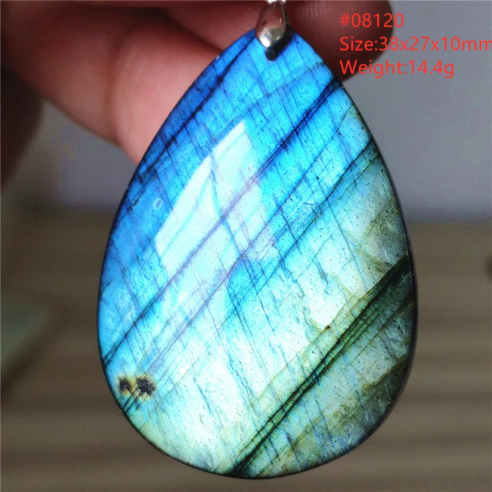 Natural Blue Labradorite Water Drop Pendant, AAAAAA - Image 4