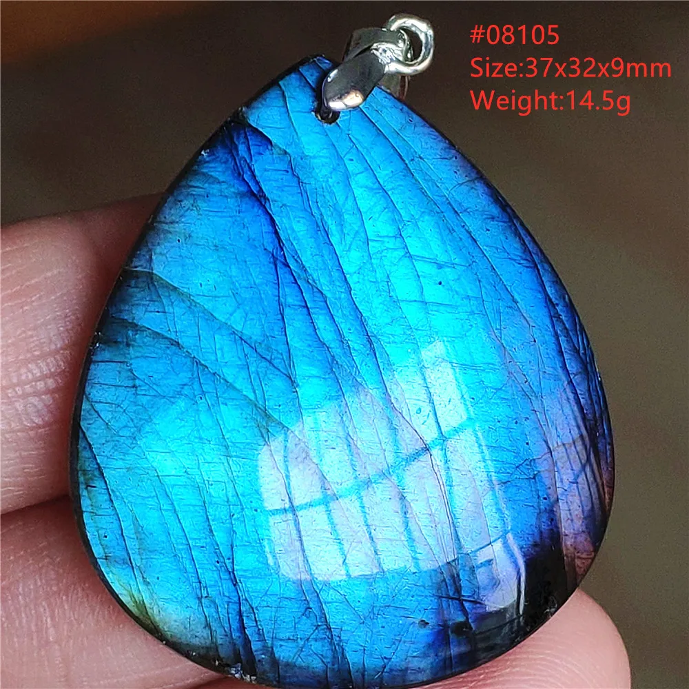 Natural Blue Labradorite Water Drop Pendant, AAAAAA - Image 5