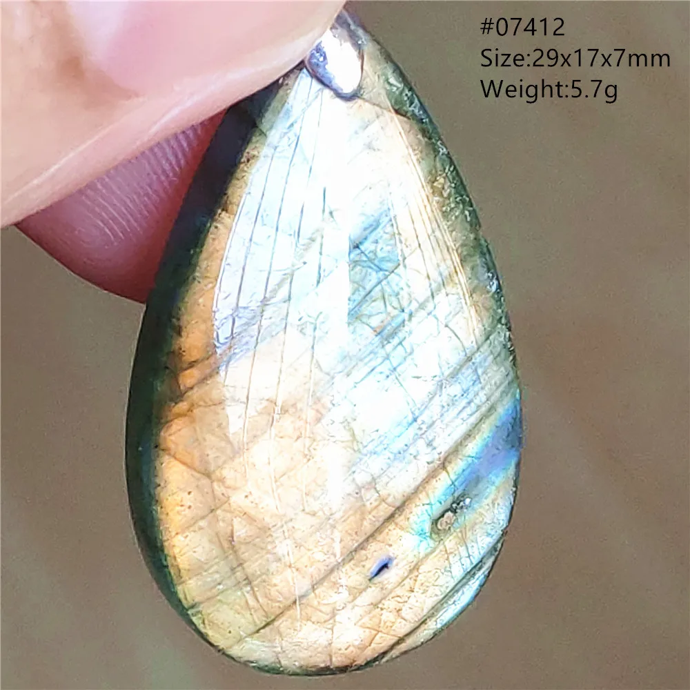 Natural Blue Labradorite Water Drop Pendant, AAAAAA - Image 13