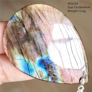 Natural Blue Labradorite Water Drop Pendant, AAAAAA - Image 25