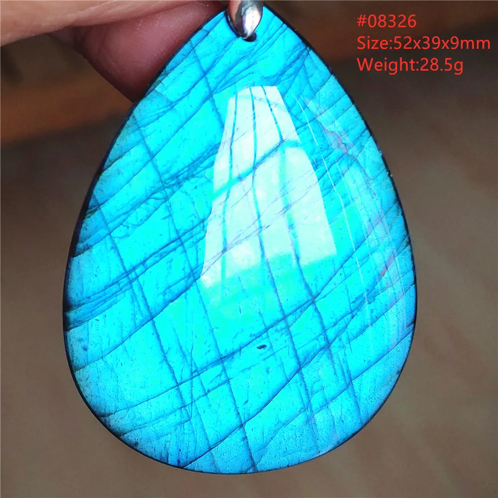 Natural Blue Labradorite Pendant Necklace Jewelry Beads Women Men Colorful Labradorite Stone Necklace Pendant AAAAA - Image 2