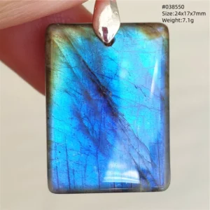 Natural Blue Labradorite Pendant Necklace Jewelry Beads Women Men Colorful Labradorite Stone Necklace Pendant AAAAA - Image 20
