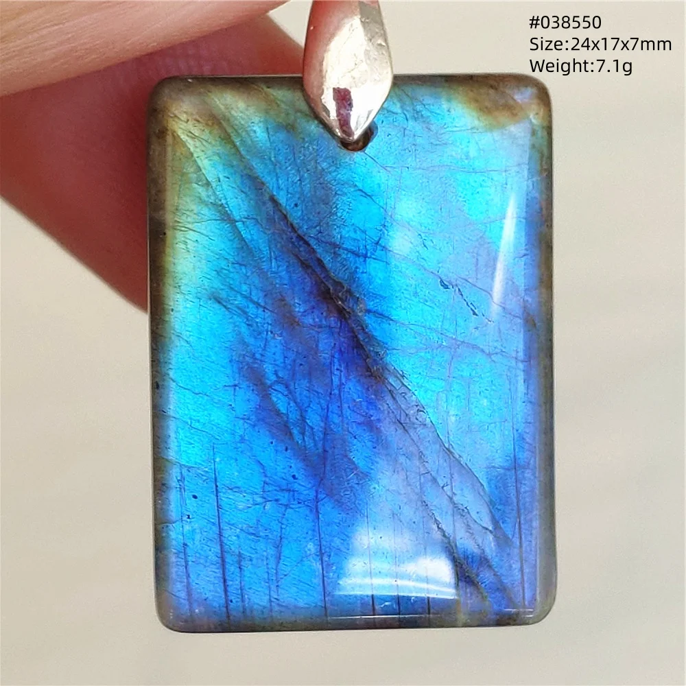 Natural Blue Labradorite Pendant Necklace Jewelry Beads Women Men Colorful Labradorite Stone Necklace Pendant AAAAA - Image 20