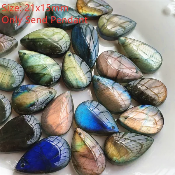 Natural Blue Labradorite Water Drop Pendant, AAAAAA