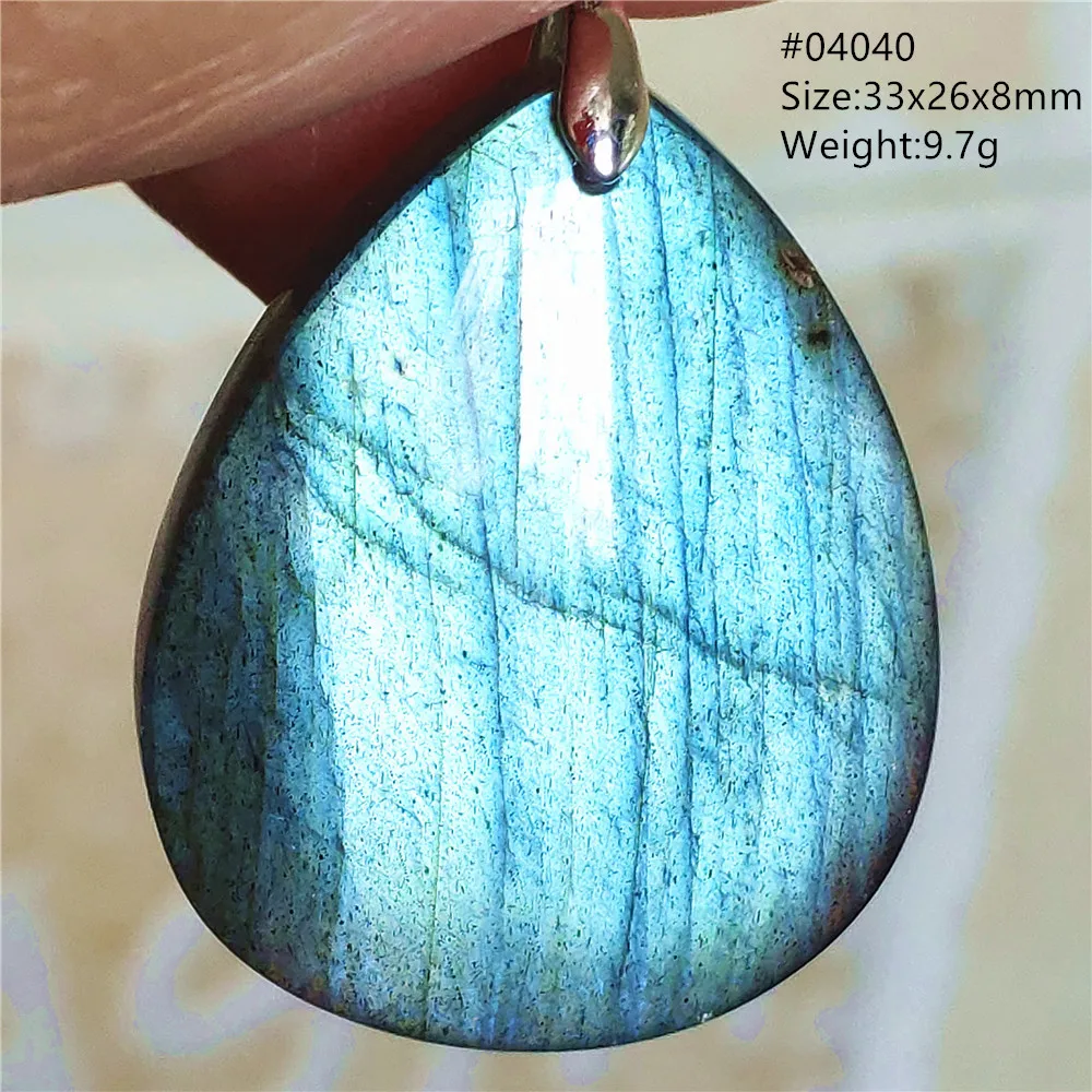 Natural Blue Labradorite Pendant Necklace Jewelry Beads Women Men Colorful Labradorite Stone Necklace Pendant AAAAA - Image 16