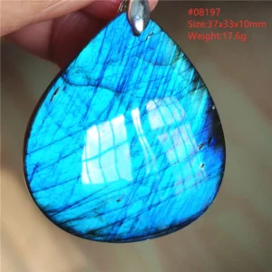 Natural Blue Labradorite Pendant Necklace Jewelry Beads Women Men Colorful Labradorite Stone Necklace Pendant AAAAA - Image 3