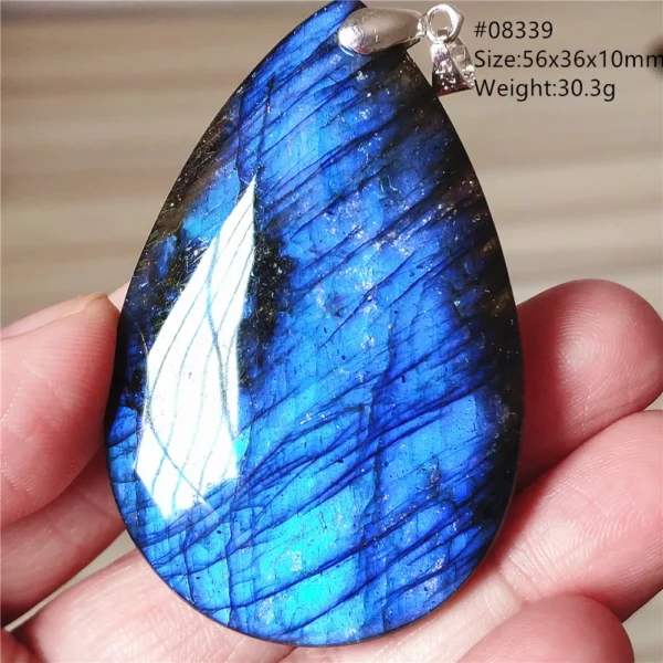 Natural Blue Labradorite Pendant Necklace Jewelry Beads Women Men Colorful Labradorite Stone Necklace Pendant AAAAA