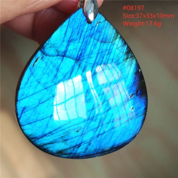 Natural Blue Labradorite Pendant Necklace Jewelry Beads Women Men Colorful Labradorite Stone Necklace Pendant AAAAA