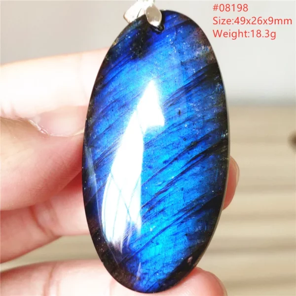Natural Blue Labradorite Pendant Necklace Jewelry Beads Women Men Colorful Labradorite Stone Necklace Pendant AAAAA