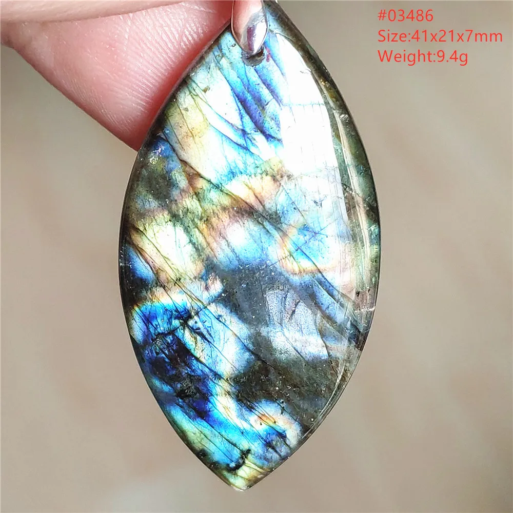 Natural Blue Labradorite Pendant Necklace Jewelry Beads Women Men Colorful Labradorite Stone Necklace Pendant AAAAA - Image 22