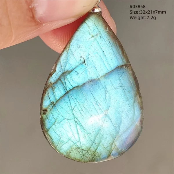 Natural Blue Labradorite Pendant Necklace Jewelry Beads Women Men Colorful Labradorite Stone Necklace Pendant AAAAA