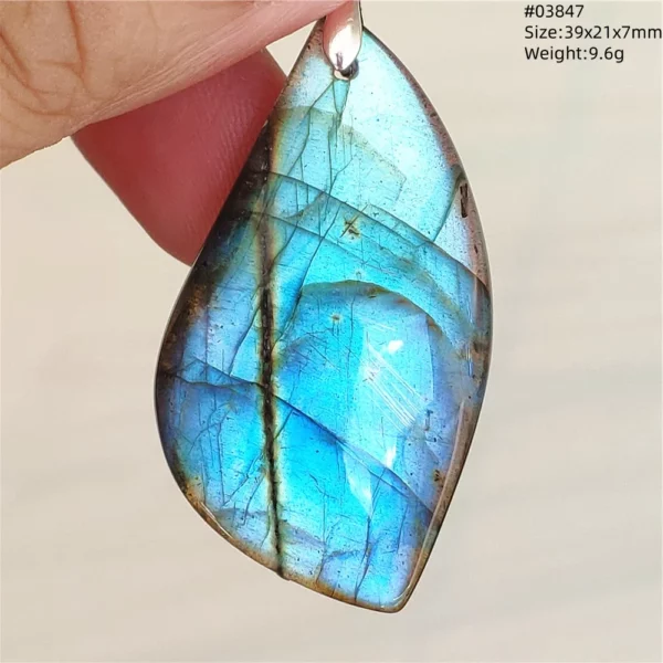 Natural Blue Labradorite Pendant Necklace Jewelry Beads Women Men Colorful Labradorite Stone Necklace Pendant AAAAA