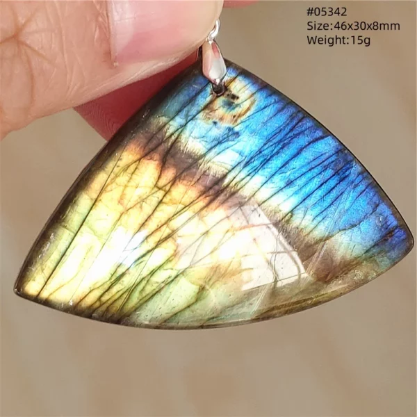 Natural Blue Labradorite Pendant Necklace Jewelry Beads Women Men Colorful Labradorite Stone Necklace Pendant AAAAA