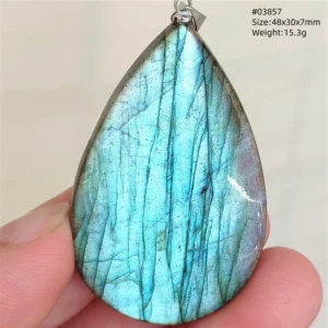 Natural Blue Labradorite Pendant Necklace Jewelry Beads Women Men Colorful Labradorite Stone Necklace Pendant AAAAA - Image 26