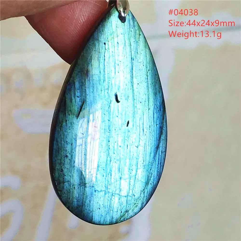 Natural Blue Labradorite Pendant Necklace Jewelry Beads Women Men Colorful Labradorite Stone Necklace Pendant AAAAA - Image 12