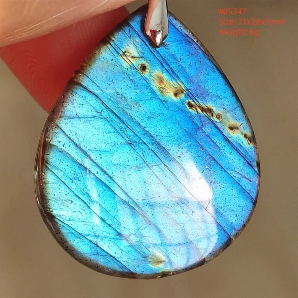 Natural Blue Labradorite Pendant Necklace Jewelry Beads Women Men Colorful Labradorite Stone Necklace Pendant AAAAA