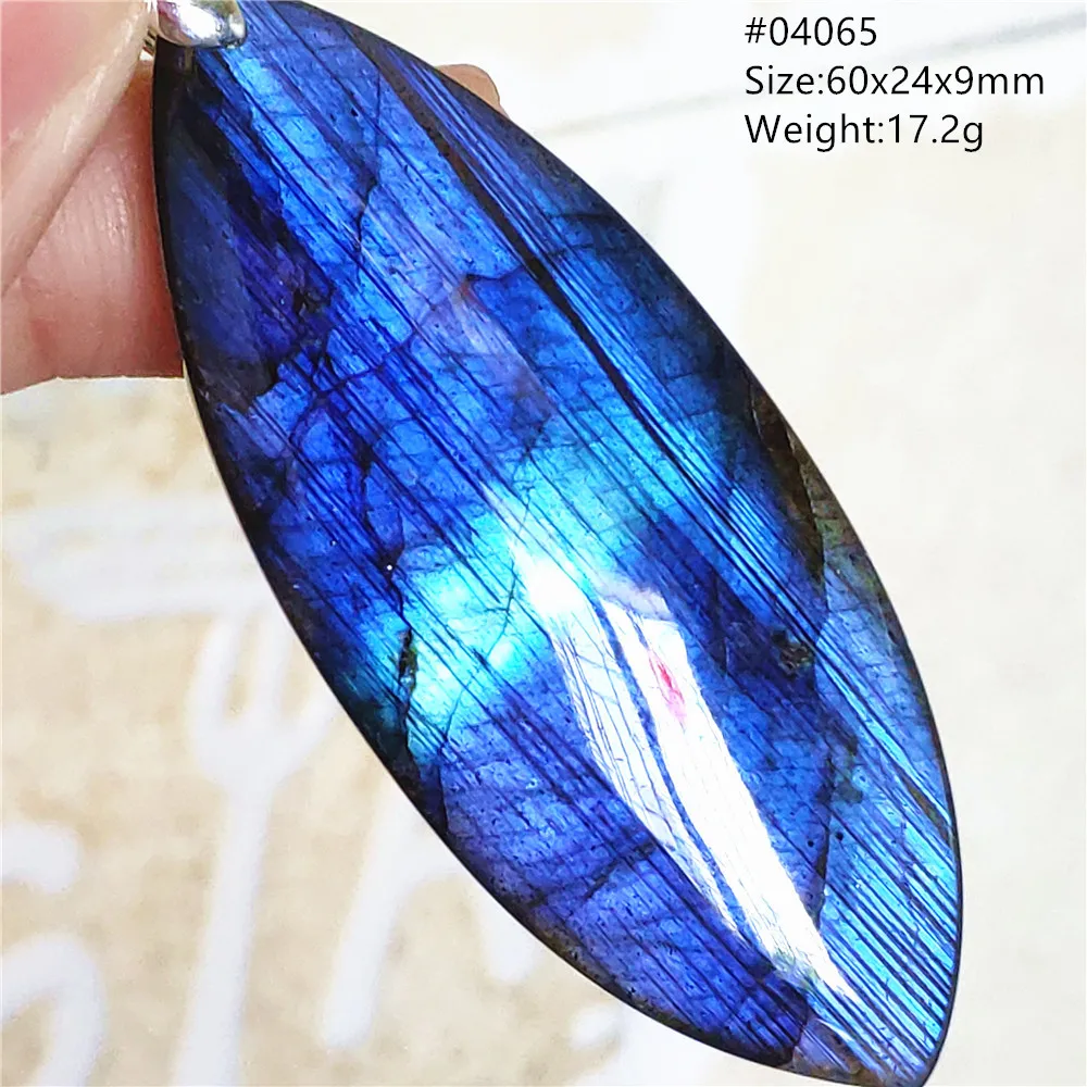 Natural Blue Labradorite Pendant Necklace Jewelry Beads Women Men Colorful Labradorite Stone Necklace Pendant AAAAA - Image 1