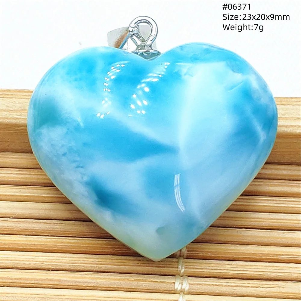 Natural Blue Larimar Heart Pendant Necklace Gemstone Women Men Larimar 17.5*19mm 18K Gold Love Larimar Fashion Jewelry AAAAAA - Image 2