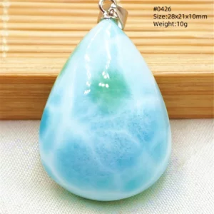 Natural Blue Larimar Heart Pendant Necklace Gemstone Women Men Larimar 17.5*19mm 18K Gold Love Larimar Fashion Jewelry AAAAAA - Image 9