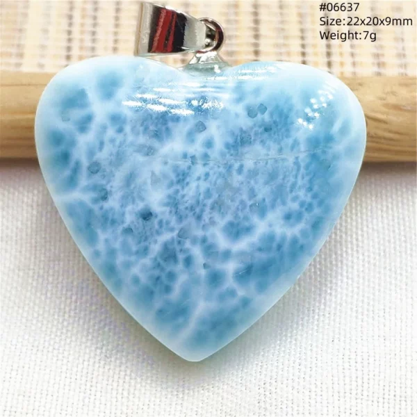 Natural Blue Larimar Heart Pendant Necklace Gemstone Women Men Larimar 17.5*19mm 18K Gold Love Larimar Fashion Jewelry AAAAAA