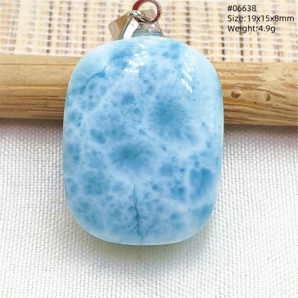Natural Blue Larimar Heart Pendant Necklace Gemstone Women Men Larimar 17.5*19mm 18K Gold Love Larimar Fashion Jewelry AAAAAA