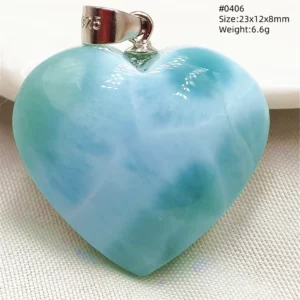 Natural Blue Larimar Heart Pendant Necklace Gemstone Women Men Larimar 17.5*19mm 18K Gold Love Larimar Fashion Jewelry AAAAAA - Image 65
