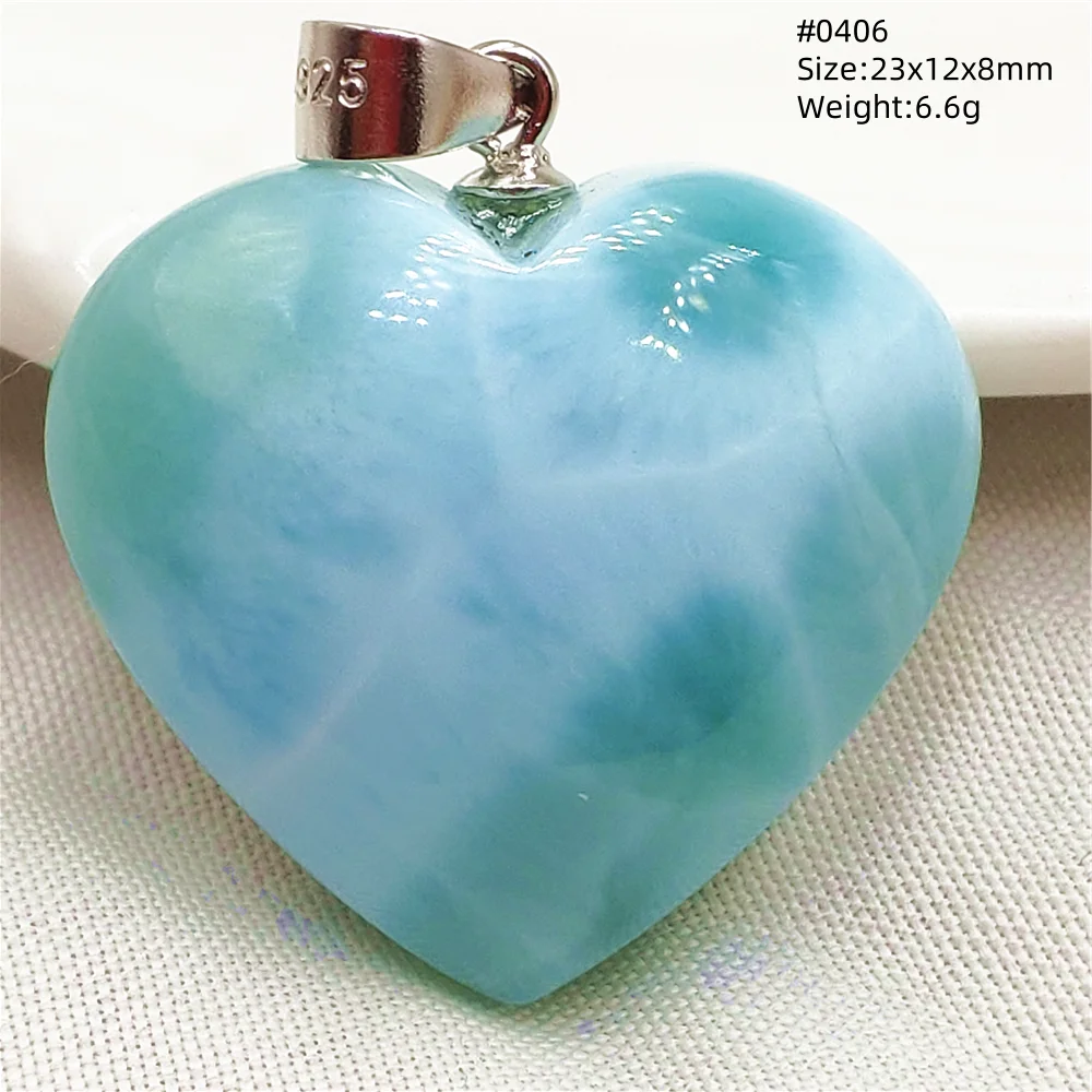 Natural Blue Larimar Heart Pendant Necklace Gemstone Women Men Larimar 17.5*19mm 18K Gold Love Larimar Fashion Jewelry AAAAAA - Image 65