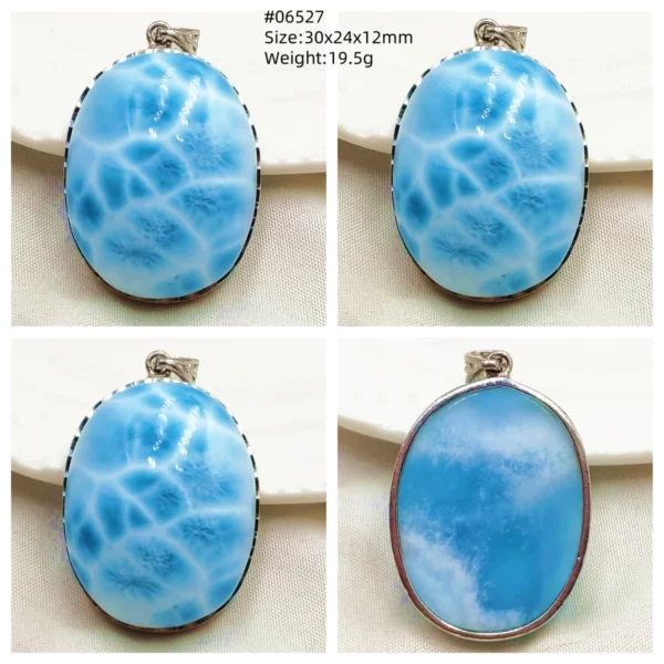 Natural Blue Larimar Heart Pendant Necklace Gemstone Women Men Larimar 17.5*19mm 18K Gold Love Larimar Fashion Jewelry AAAAAA