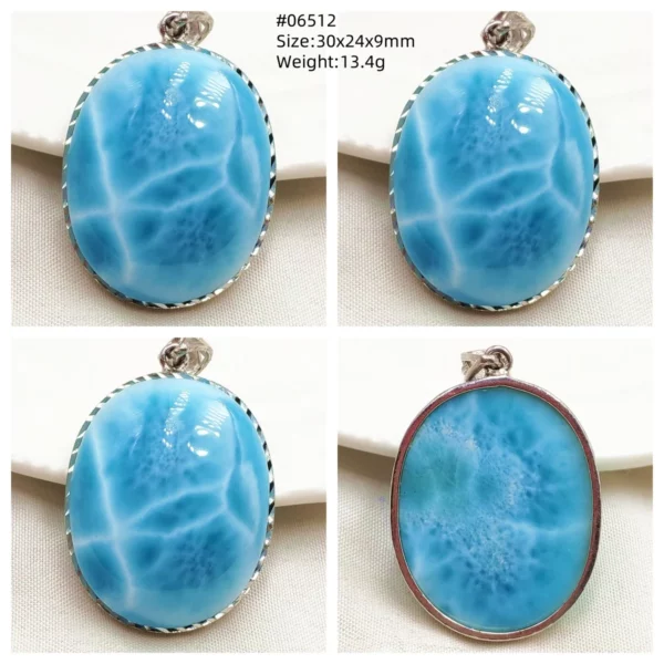 Natural Blue Larimar Heart Pendant Necklace Gemstone Women Men Larimar 17.5*19mm 18K Gold Love Larimar Fashion Jewelry AAAAAA