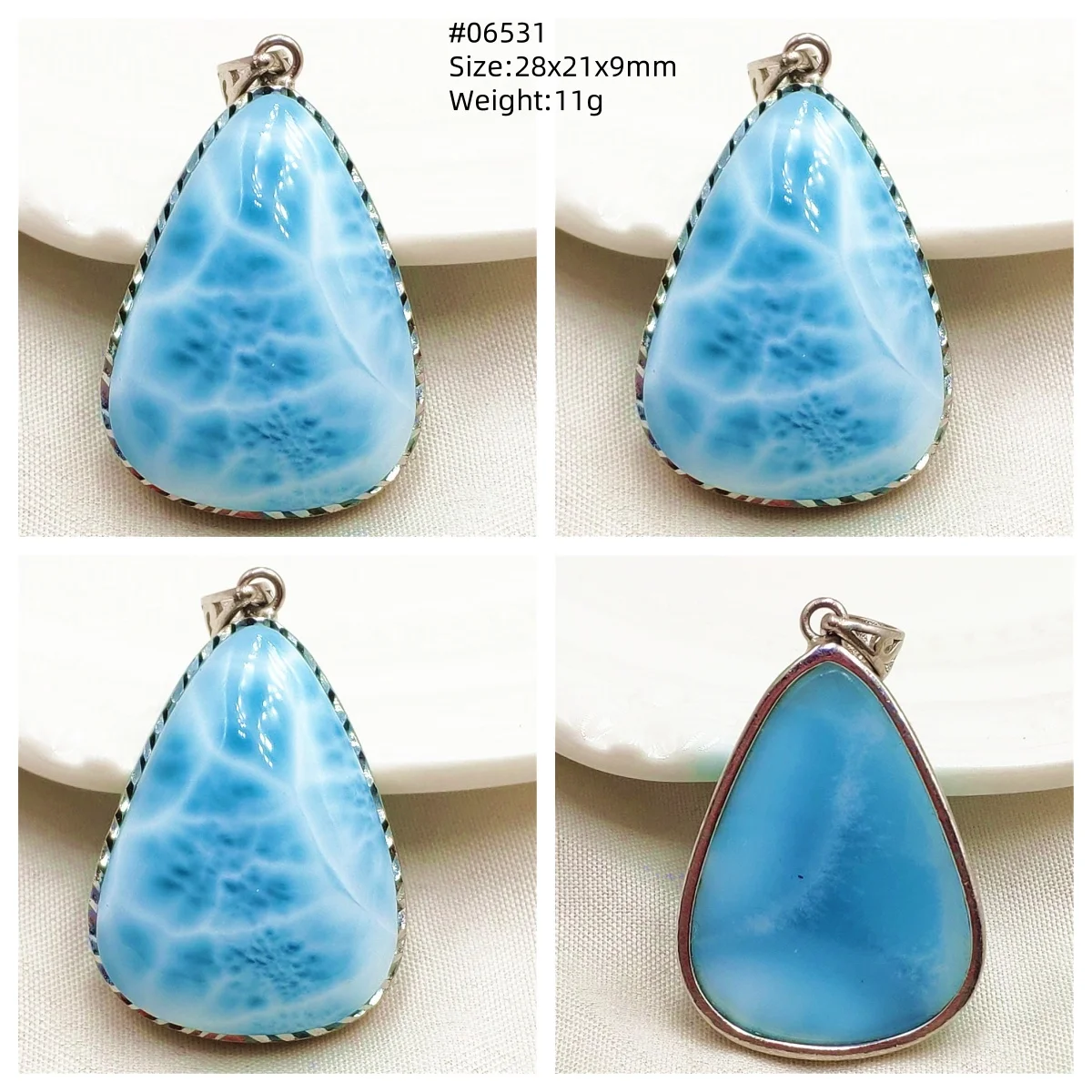 Natural Blue Larimar Heart Pendant Necklace Gemstone Women Men Larimar 17.5*19mm 18K Gold Love Larimar Fashion Jewelry AAAAAA - Image 49