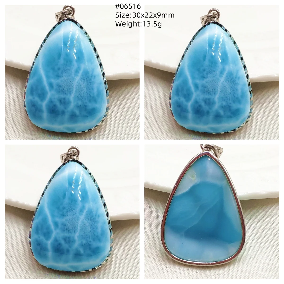Natural Blue Larimar Heart Pendant Necklace Gemstone Women Men Larimar 17.5*19mm 18K Gold Love Larimar Fashion Jewelry AAAAAA - Image 23