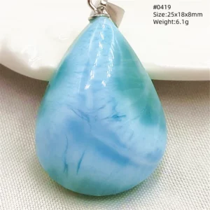 Natural Blue Larimar Heart Pendant Necklace Gemstone Women Men Larimar 17.5*19mm 18K Gold Love Larimar Fashion Jewelry AAAAAA - Image 17