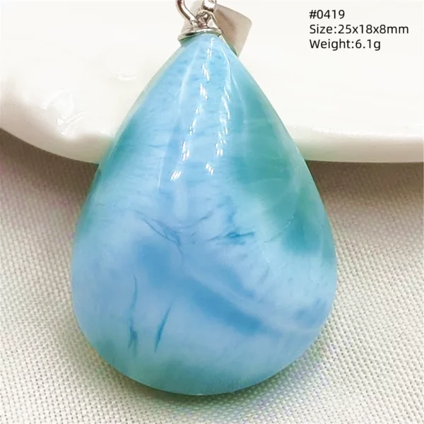 Natural Blue Larimar Heart Pendant Necklace Gemstone Women Men Larimar 17.5*19mm 18K Gold Love Larimar Fashion Jewelry AAAAAA